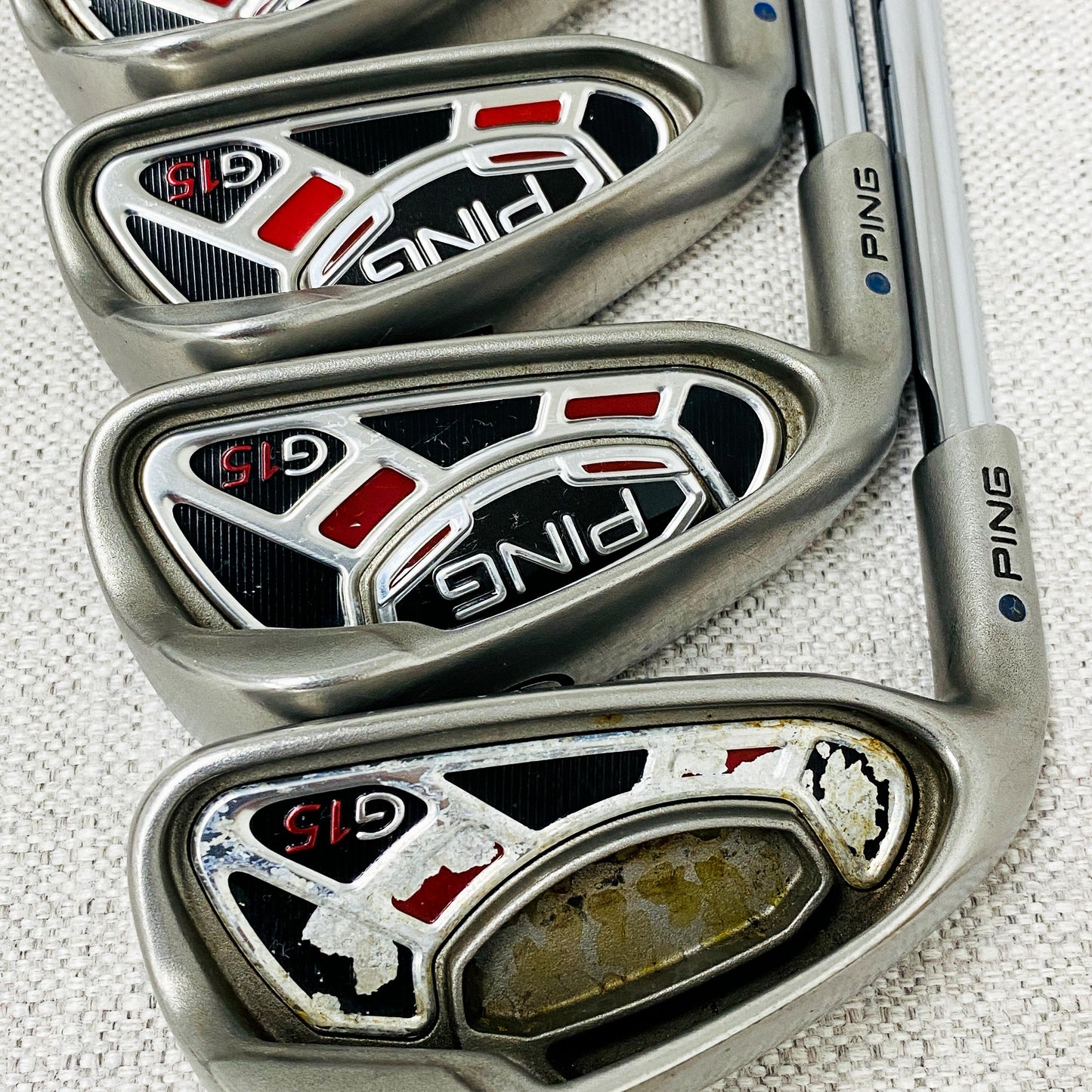 PING G15 Blue-Dot Left-Hand Single Iron. Sold Separately. Regular Flex Steel - Good Condition # 13984