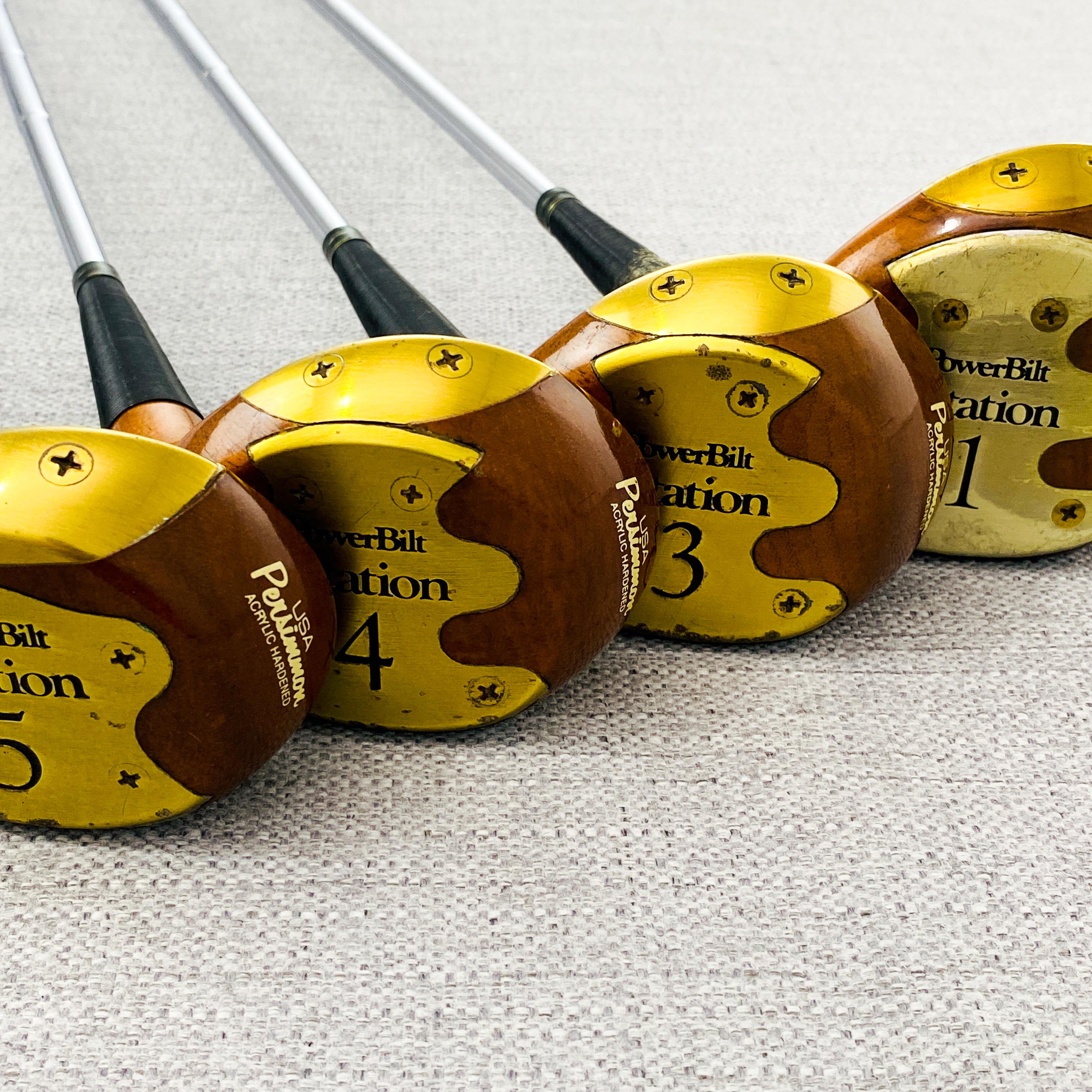 PERSIMMON Powerbilt Citation orders Golf Clubs Wood Drivers 2,3,4,5 Vintage RH