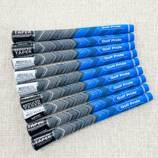Golf Pride MCC +4 swing grip. Choice of size. Blue/Black - Price includes fitment.